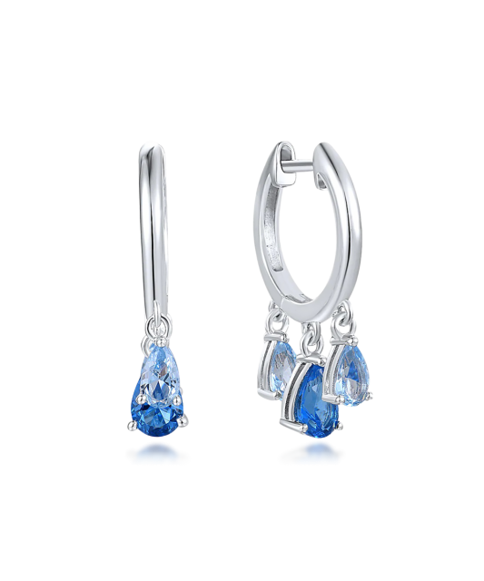Серьги из серебра с цирконом и шпинели
