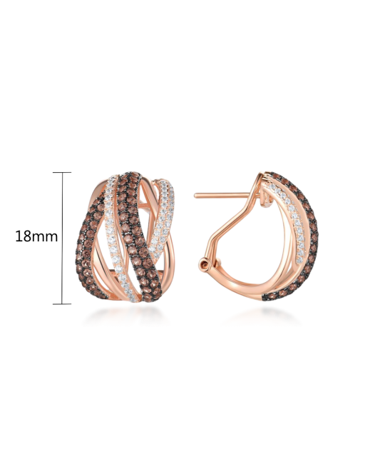 Apzeltīt sudraba auskari ar spineļiem un cirkoniem - Goldinga