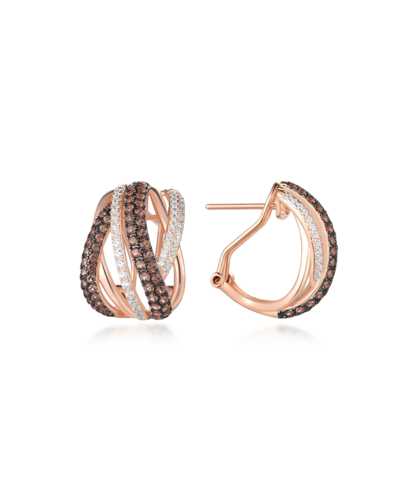 Apzeltīt sudraba auskari ar spineļiem un cirkoniem - Goldinga