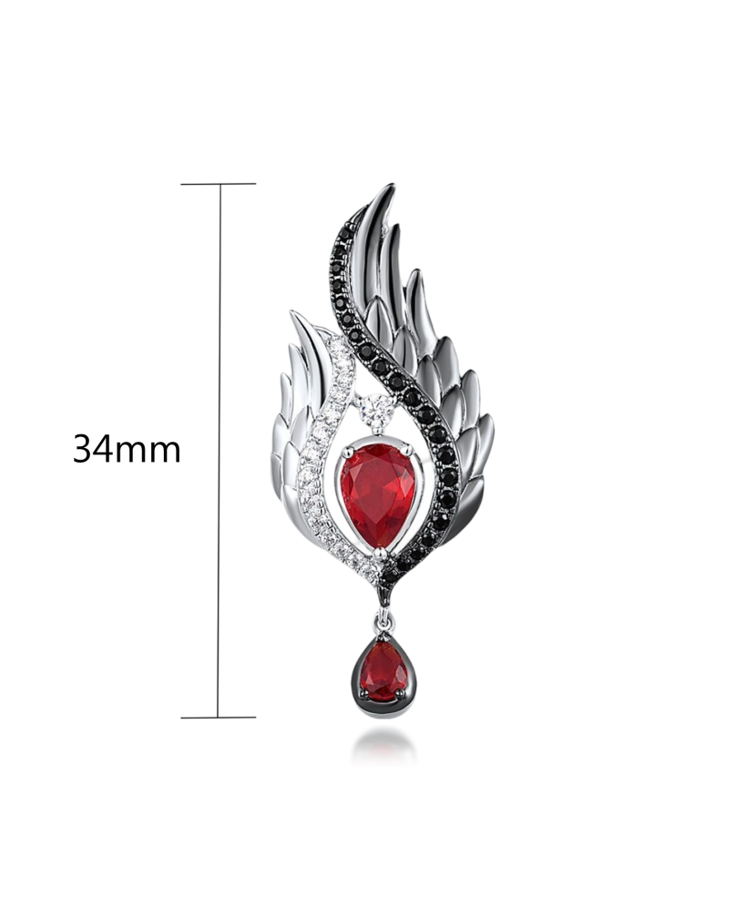 Sudraba kulons ar spineļiem un cirkoniem