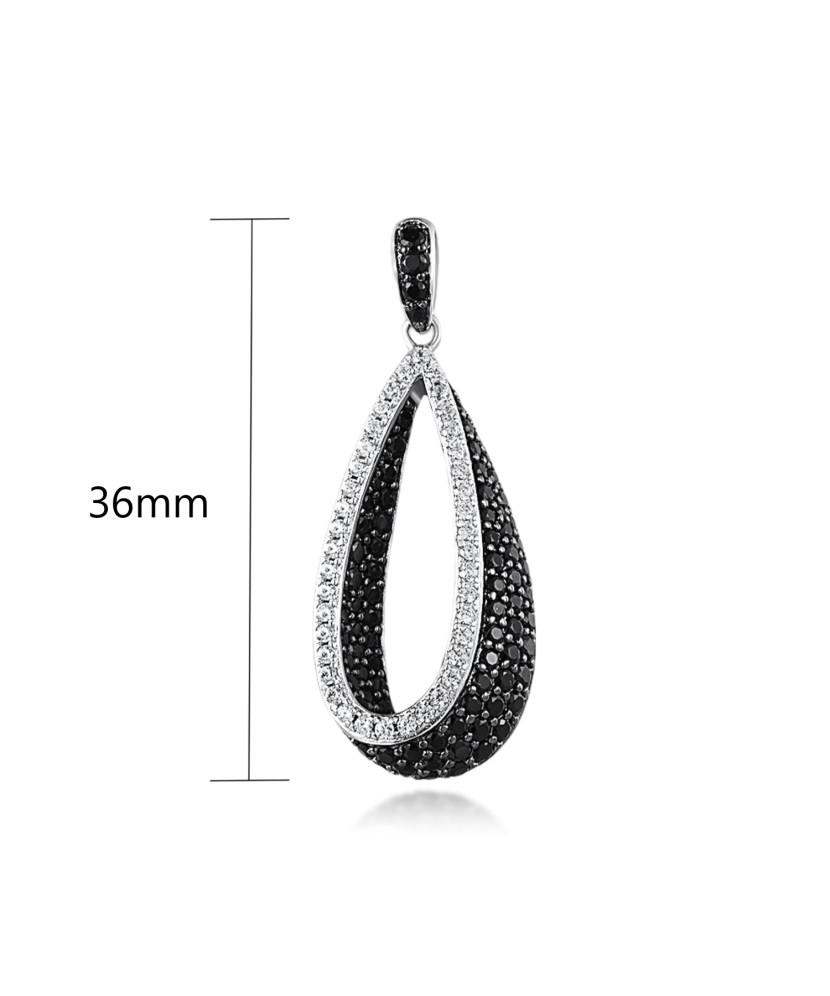 Sudraba kulons ar spineļiem un cirkoniem