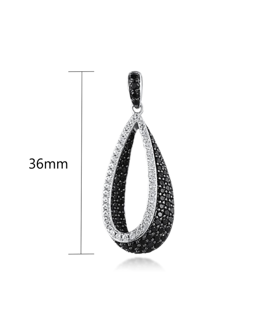 Sudraba kulons ar spineļiem un cirkoniem