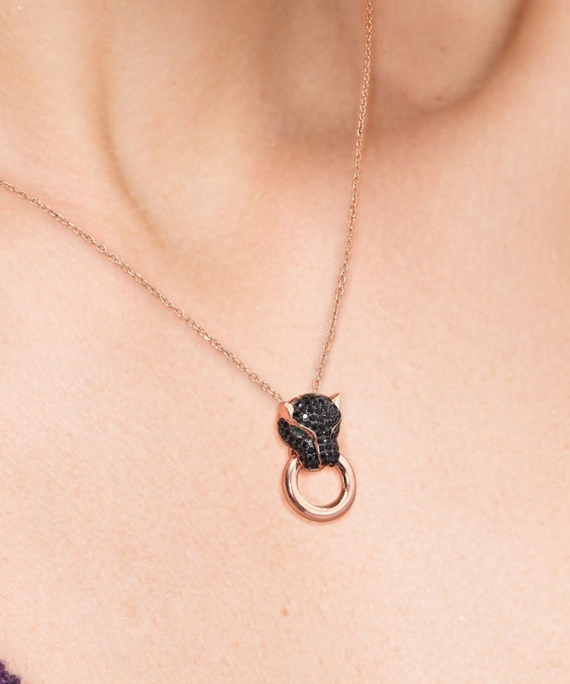 Apzeltīts Sudraba kulons ar spineļiem un cirkoniem - Goldinga