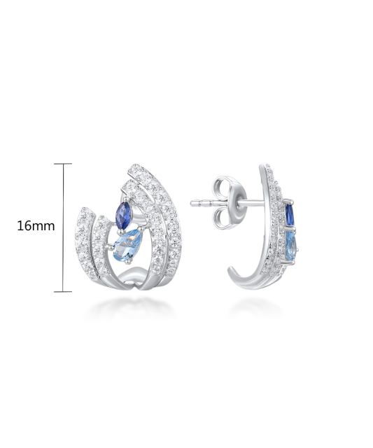 Sudraba auskari ar cirkonijiem un špineļiem