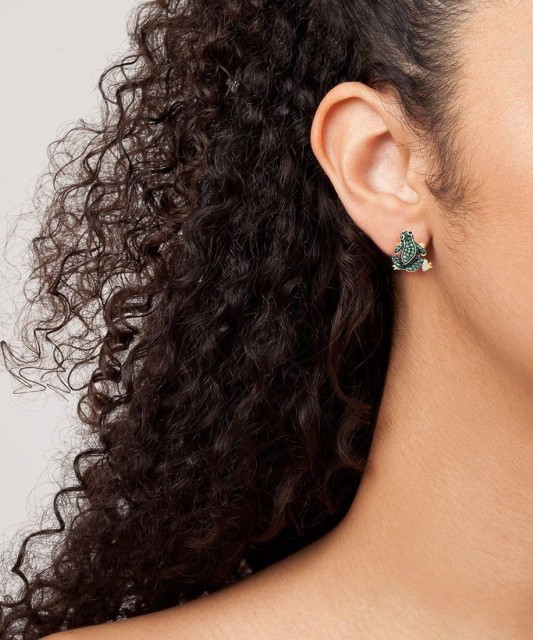 Apzeltīt sudraba auskari ar spineļiem un cirkoniem - Goldinga