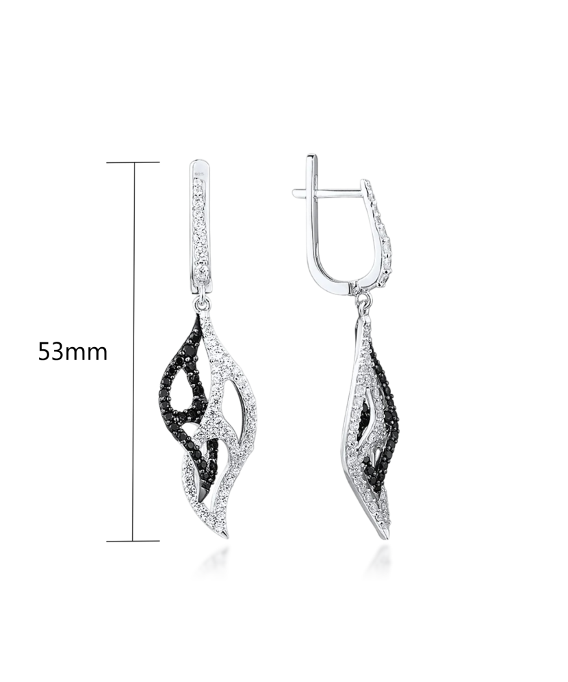 Sudraba auskari ar cirkonijiem un špineļiem