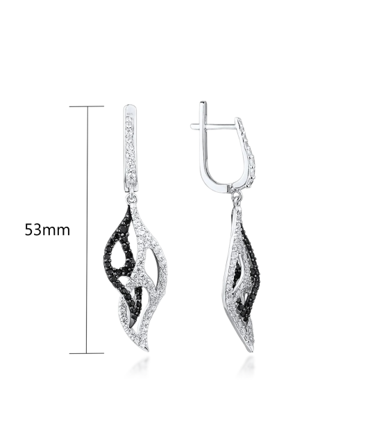 Sudraba auskari ar cirkonijiem un špineļiem