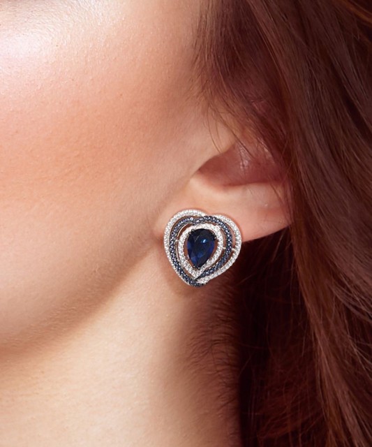 Sudraba auskari ar cirkonijiem un špineļiem - Goldinga