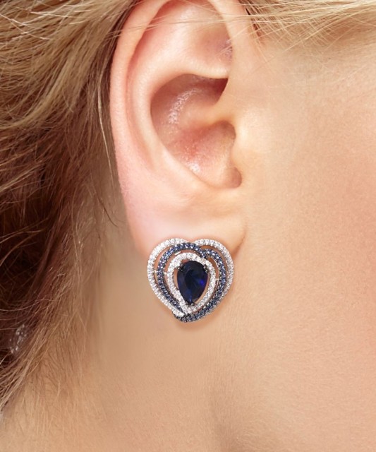 Sudraba auskari ar cirkonijiem un špineļiem - Goldinga