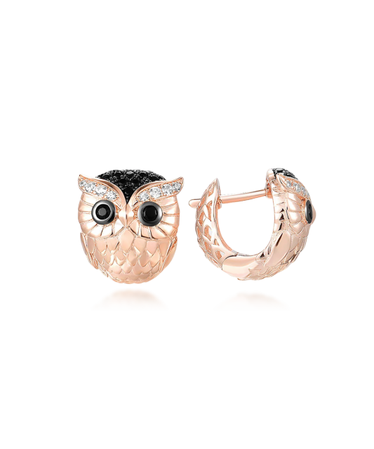 Серебряные позолоченные серьги со шпинелями и цирконами