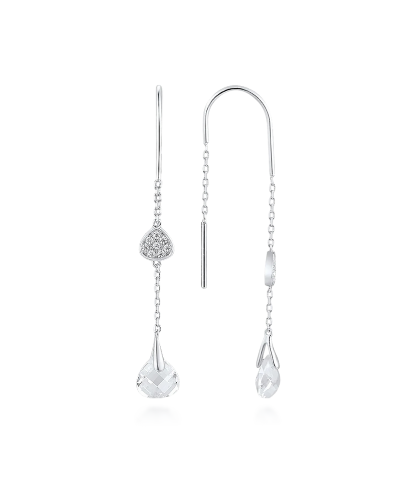 Серьги из серебра с цирконами