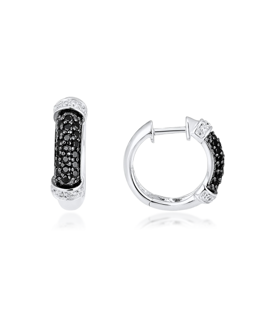 Серьги из серебра с цирконом и шпинели