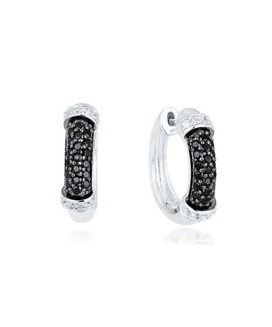 Sudraba auskari ar cirkonijiem un špineļiem