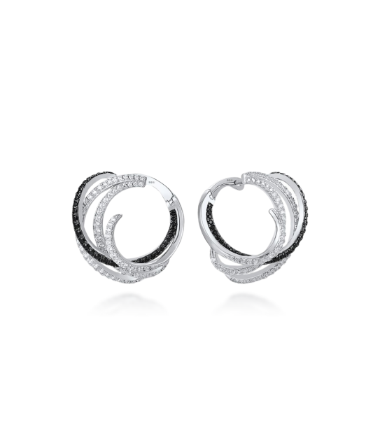 Sudraba auskari ar cirkonijiem un špineļiem