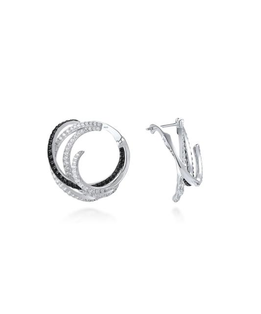 Sudraba auskari ar cirkonijiem un špineļiem