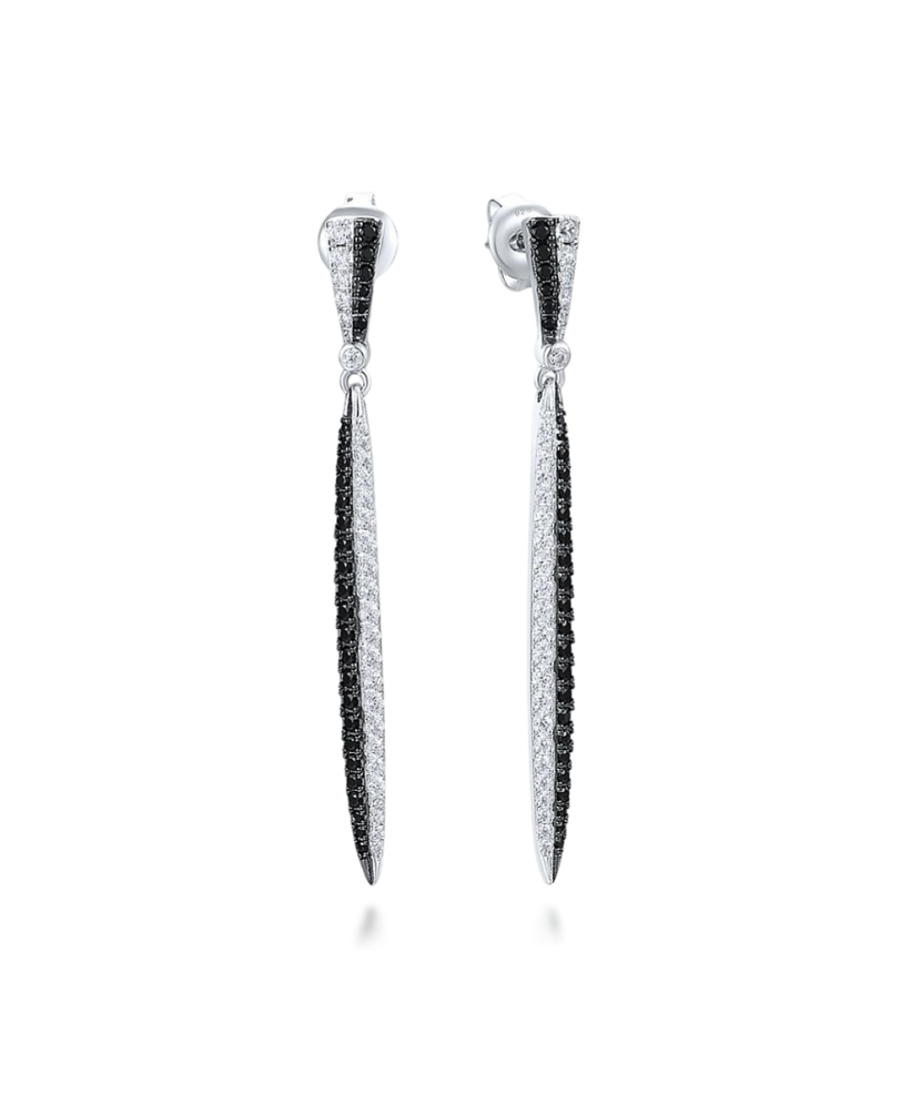 Sudraba auskari ar cirkonijiem un špineļiem