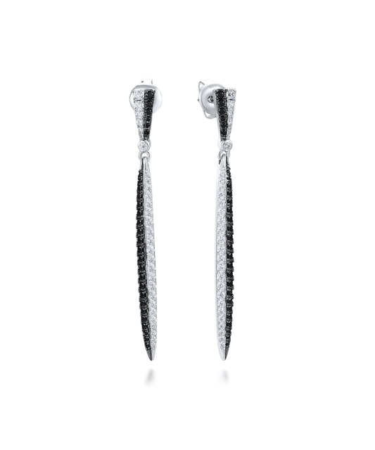 Sudraba auskari ar cirkonijiem un špineļiem