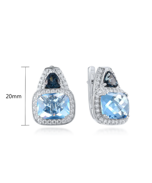 Sudraba auskari ar cirkonijiem un špineļiem