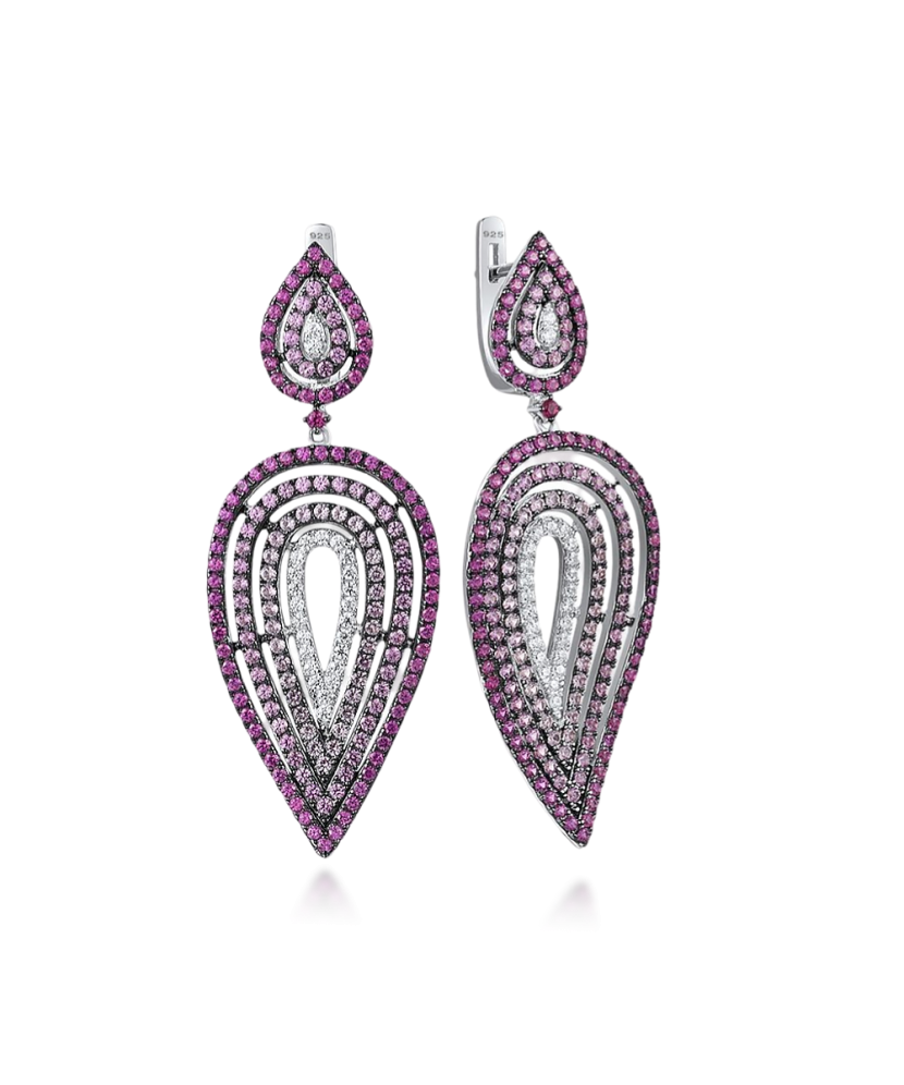 Серебряные серьги с наносапфирами