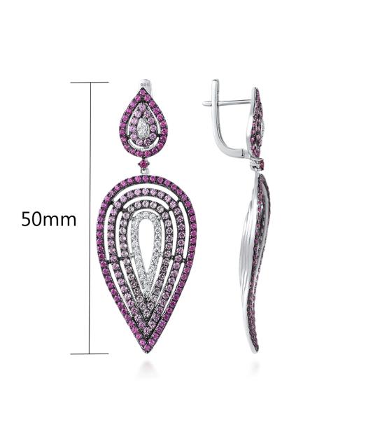 Серебряные серьги с наносапфирами