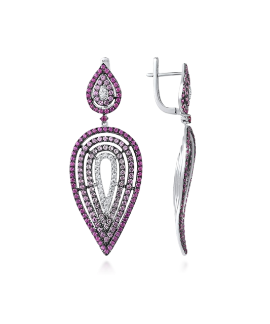 Серебряные серьги с наносапфирами