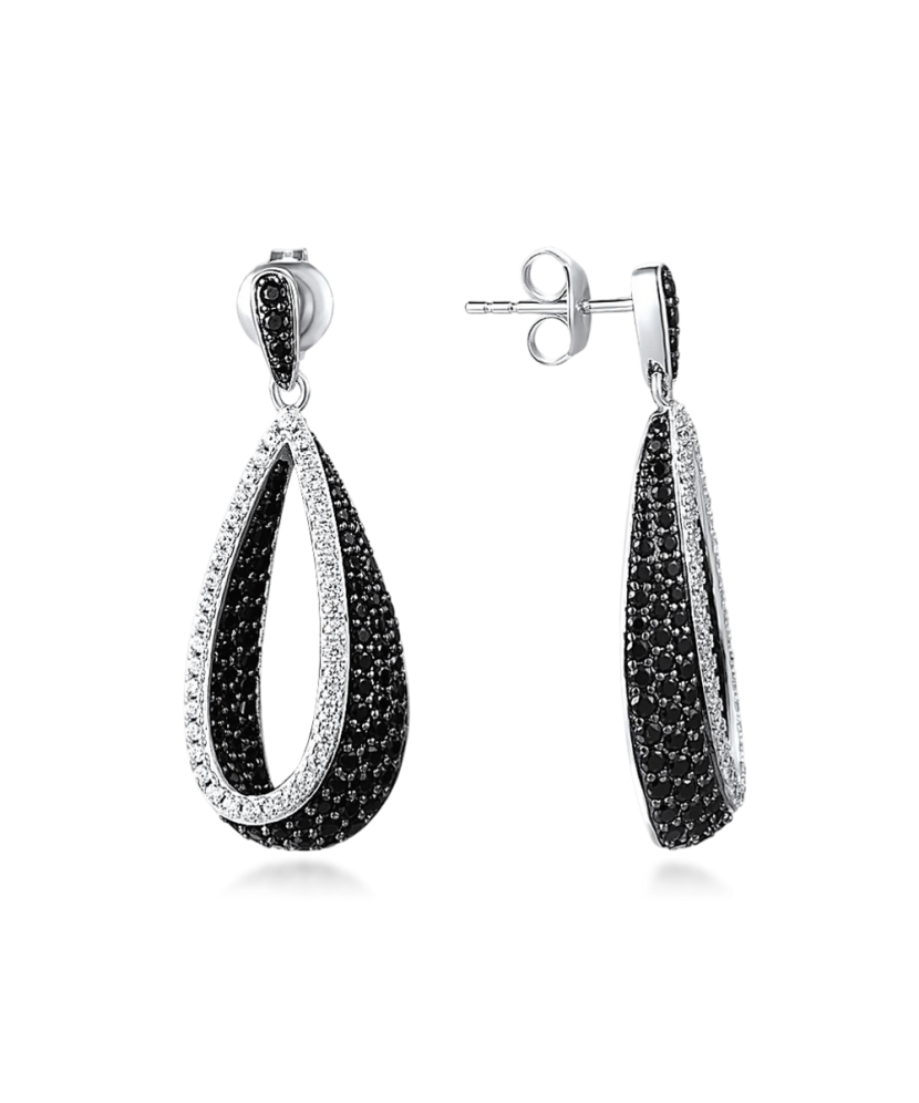 Sudraba auskari ar cirkonijiem un špineļiem