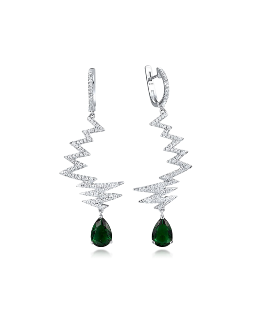 Серьги из серебра с цирконами