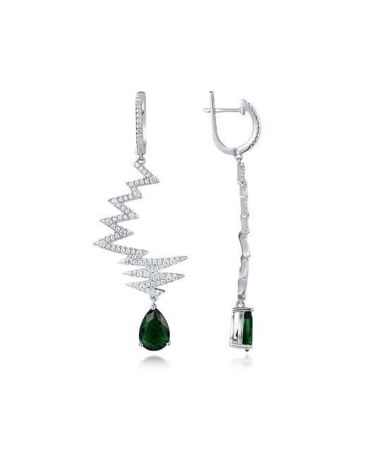 Серьги из серебра с цирконами