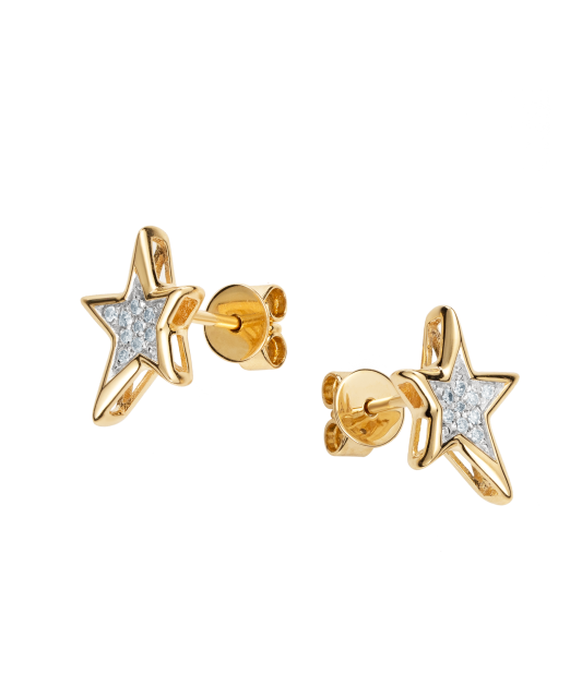 Dzeltena zelta auskari ar briljantiem - Goldinga