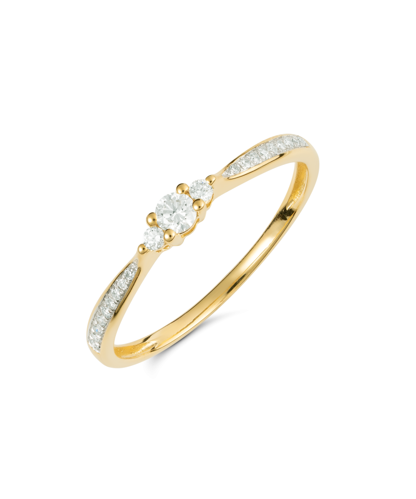 Кольцо из желтого золота с бриллиантами