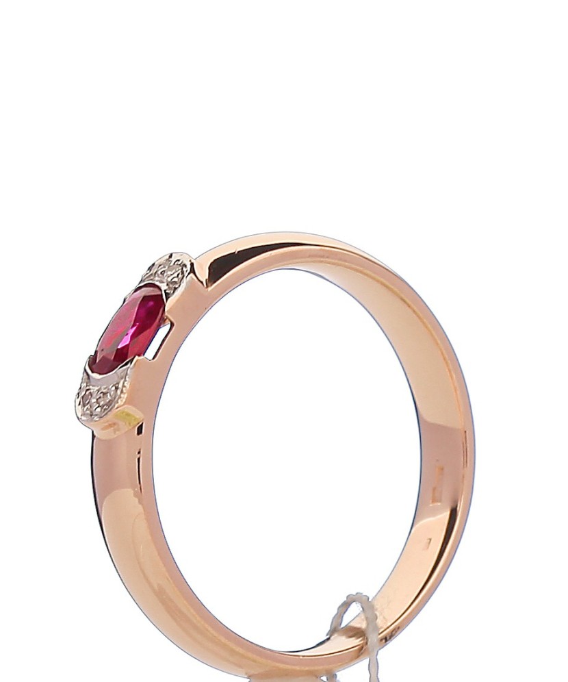 Zelta gredzens ar rubīnu un briljantiem - Zelta Gredzeni - Goldinga
