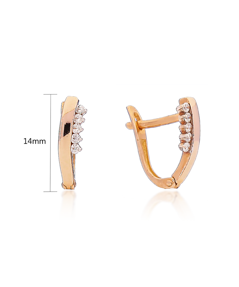 Zelta auskari ar cirkonijiem - Goldinga