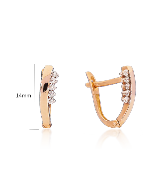 Zelta auskari ar cirkonijiem - Goldinga