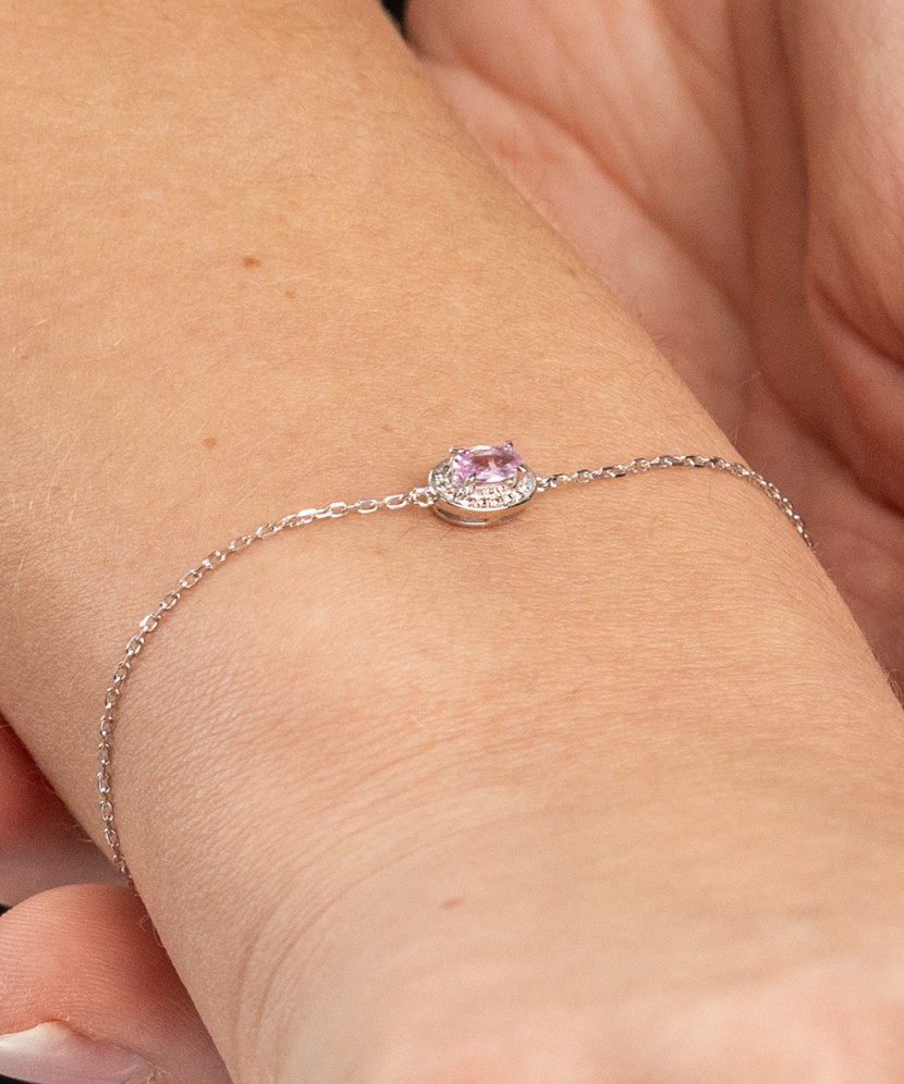 Baltā zelta rokassprādze ar dimantiem un safīriem - Goldinga