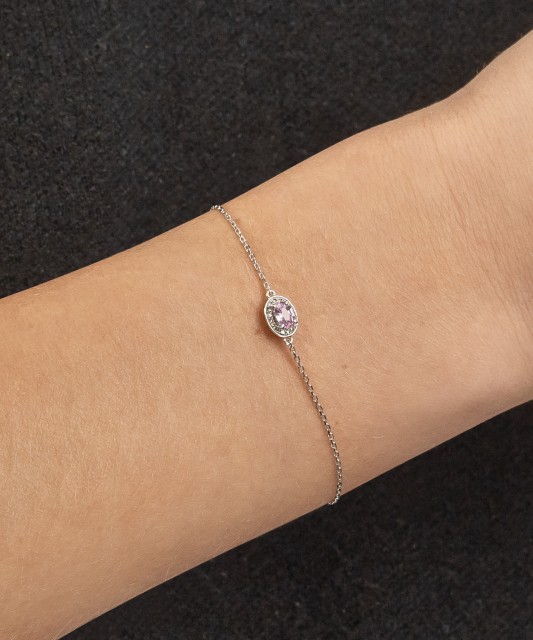 Baltā zelta rokassprādze ar dimantiem un safīriem - Goldinga