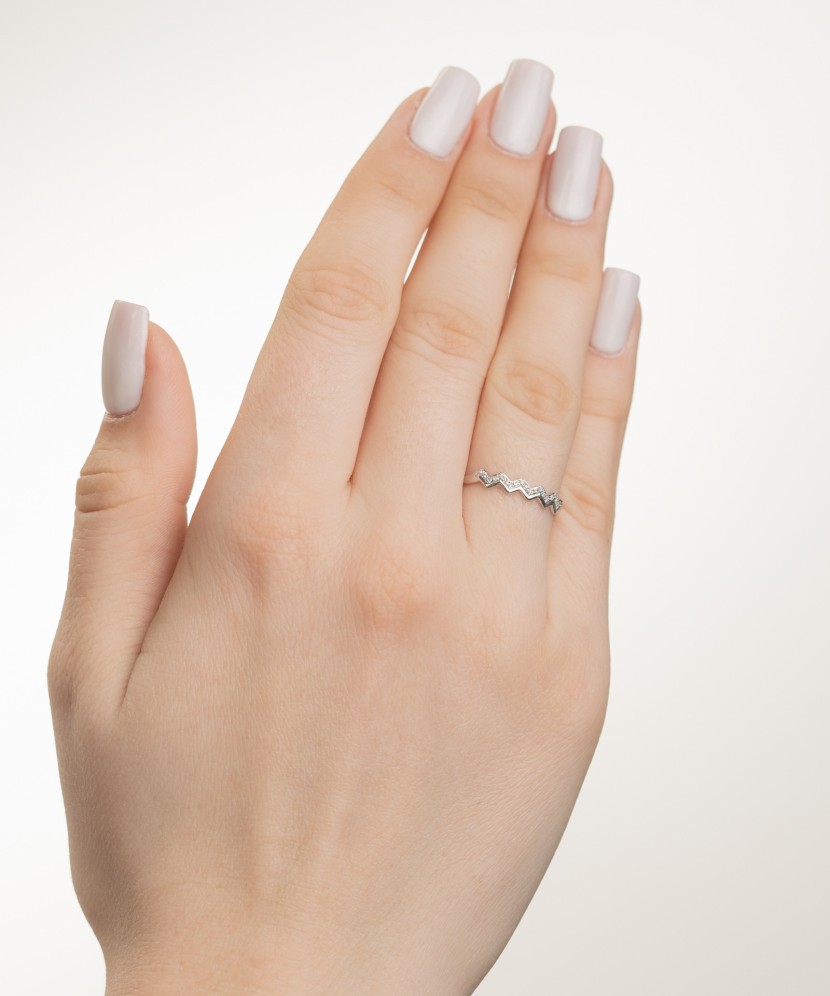 Baltā zelta gredzens ar briljantiem - Goldinga