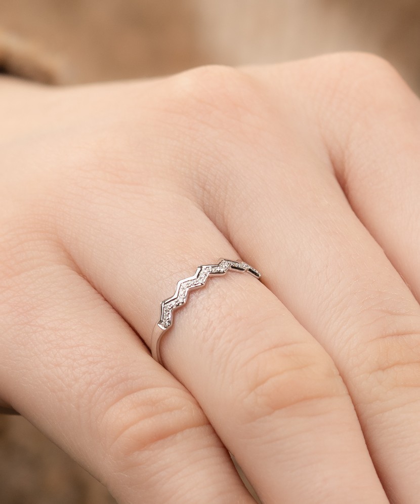 Baltā zelta gredzens ar briljantiem - Goldinga