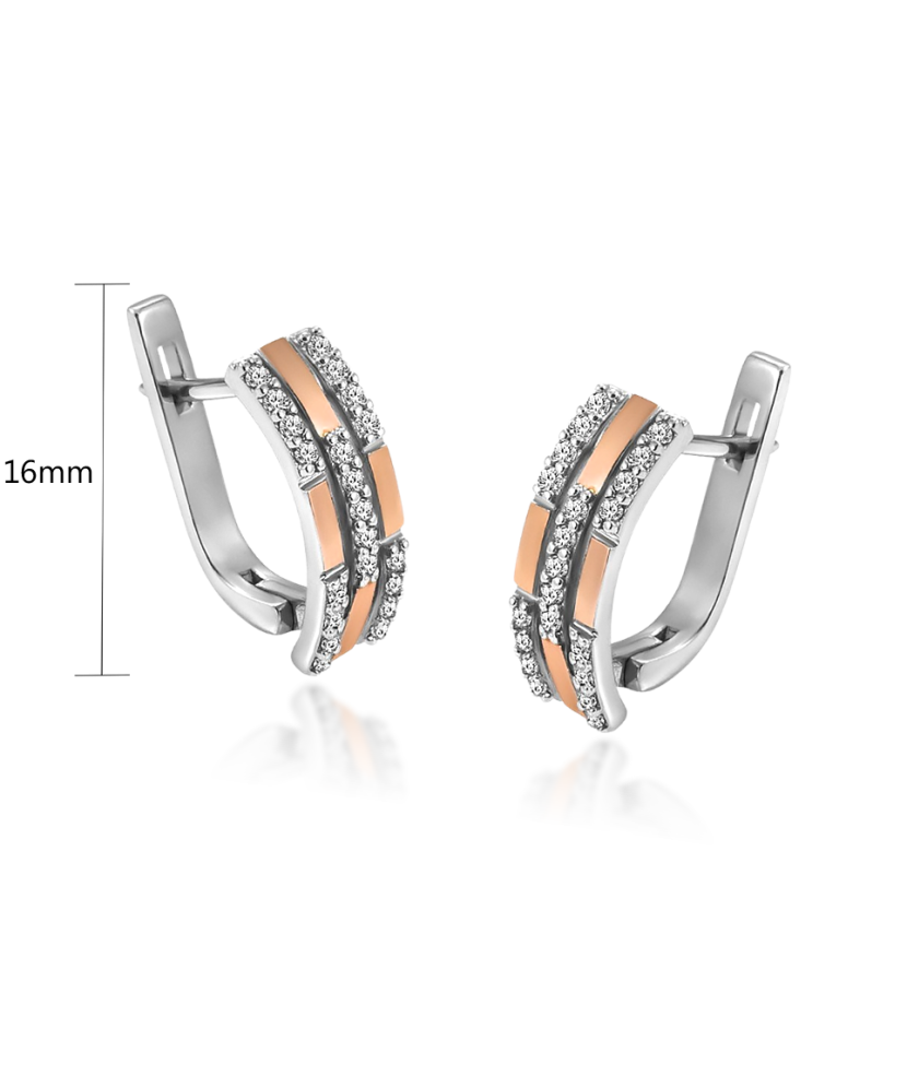 Серьги из позолоченного серебра с цирконами