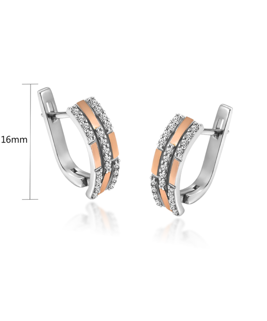 Sudraba apzeltīti auskari ar cirkonijiem - Goldinga