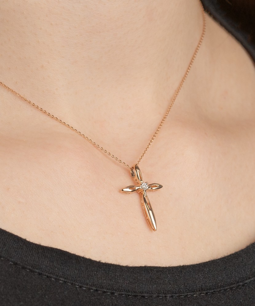 Zelta piekariņš ar briljantiem "Krustiņš"