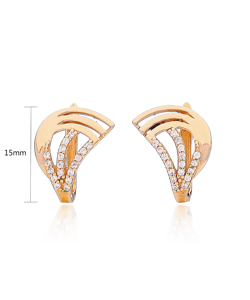 Zelta auskari ar cirkonijiem - Goldinga