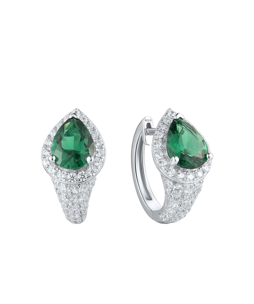 Серьги из серебра с цирконами