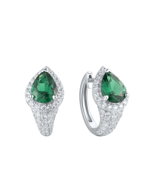 Серьги из серебра с цирконами