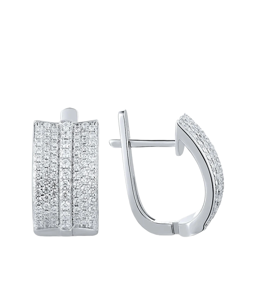 Серьги из серебра с цирконами