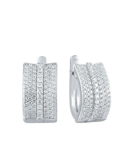 Серьги из серебра с цирконами