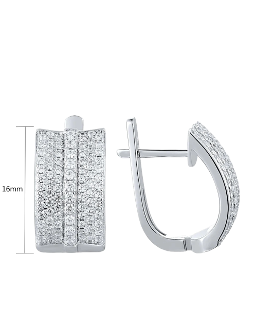 Серьги из серебра с цирконами