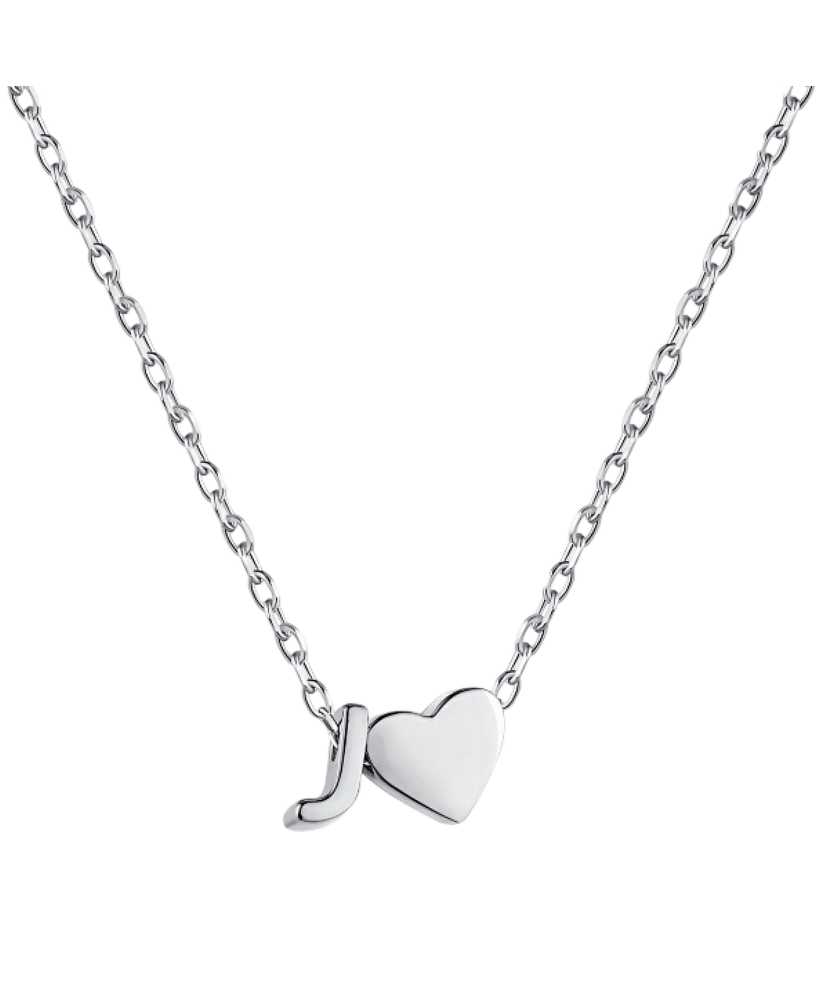 Серебряная цепочка с подвеской в виде буквы J