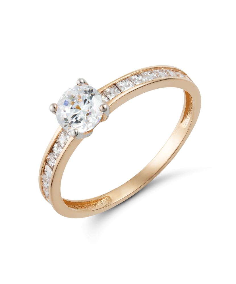 Золотое кольцо с цирконами