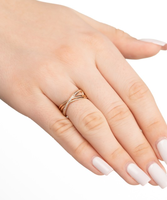 Zelta gredzens ar cirkonijiem - Goldinga