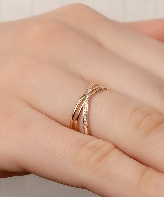 Zelta gredzens ar cirkonijiem - Goldinga